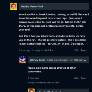 The Mark Koldys-Johnny Dollar Comment of the Day